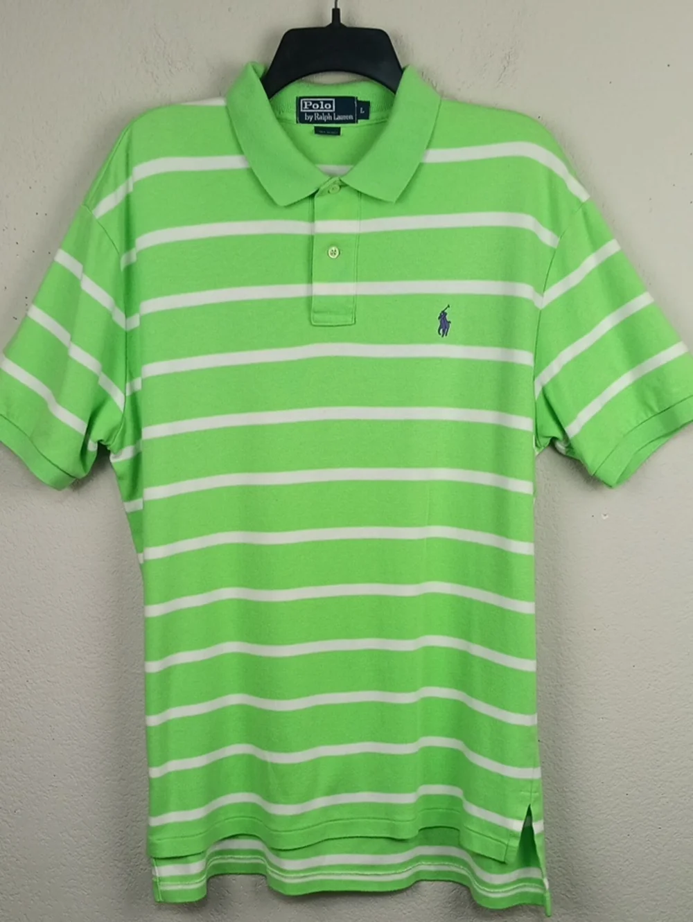 Polo by Ralph Lauren Lime Green & White Striped Polo